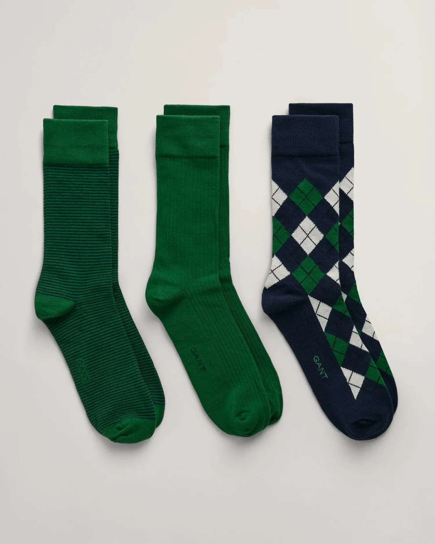 Argyle Socks 3-Pack - Evening Blue & Green