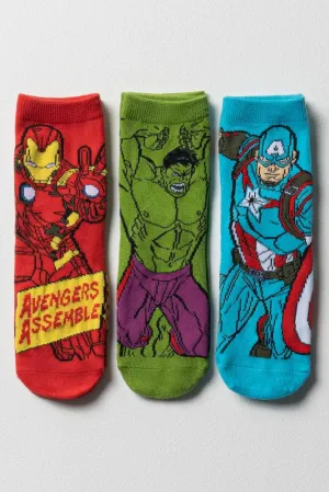 Avengers 3 Pack Socks Red