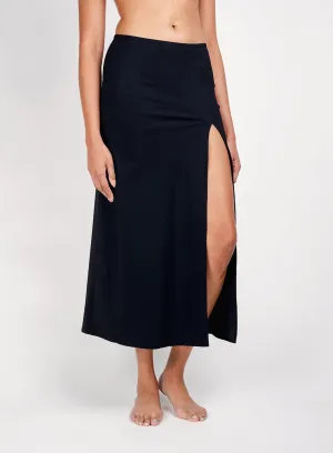 Basics Long Straight Skirt in Black