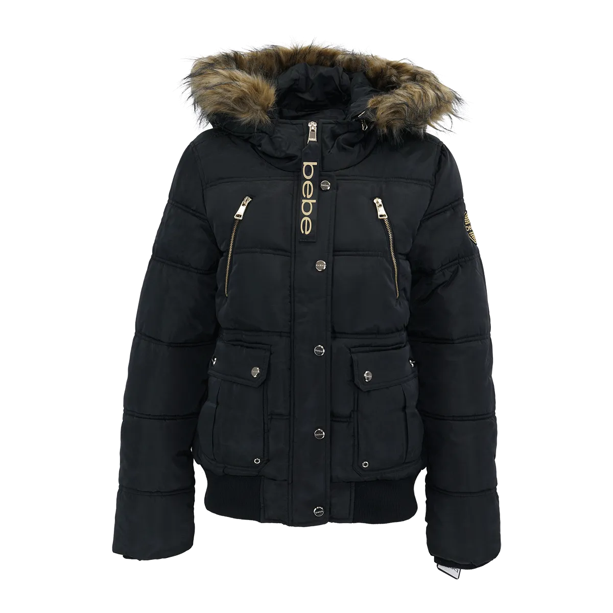 Bebe Women's Rib Bottom Puffer Jacket