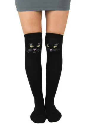 Black Cat Over-the-Knee Socks