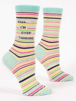 Blue Q "Shhh I'm Overthinking" Crew Socks - Women's