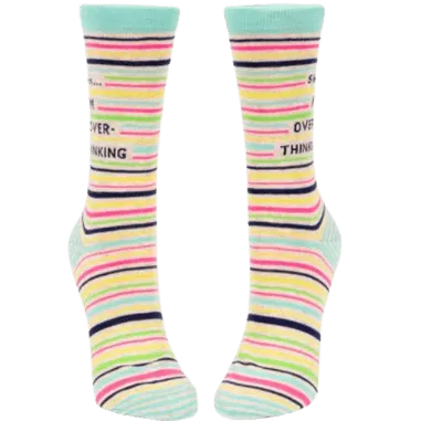 Blue Q "Shhh I'm Overthinking" Crew Socks - Women's