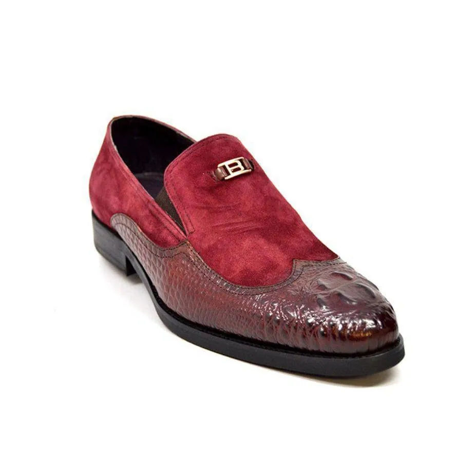 British Walkers Shiraz Croc Men's Crocodile Leather and Suede Loafers