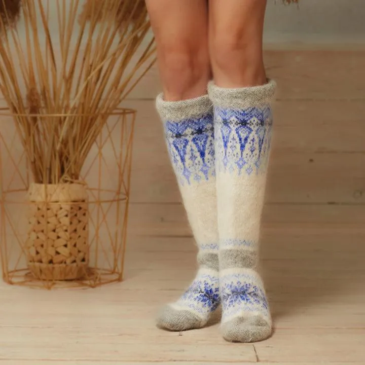 Enchanted Icicles | Heavy Goat Wool | Women's Knee-High