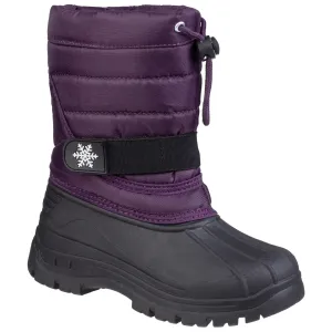 Junior Icicle Toggle Lace Snow Boots Purple