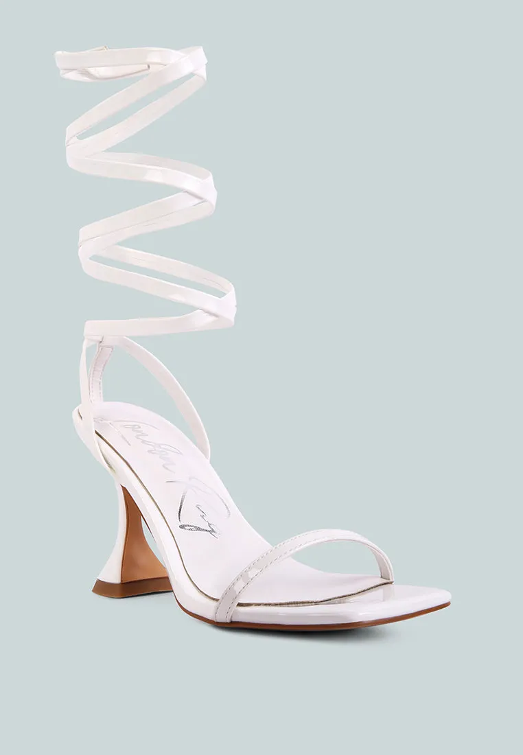 Lewk Strappy Tie Up Spool Heel Sandals