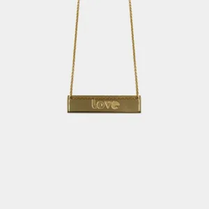 love - necklace - silver 925 - gold plated