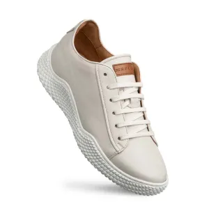 MEZLAN Men’s Pristine White Leather Sneakers