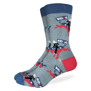 "Joe Biden Riding Donkey" Cotton Crew Socks by Good Luck Sock - SALE