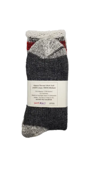 S715 Alpaca Thermal Traditional Sock Ladies Large / Mens Medium