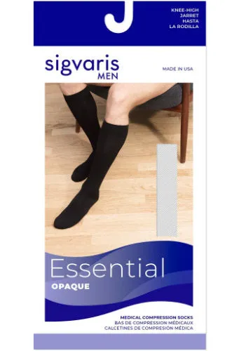 Sigvaris 862C Men's Ribbed Opaque, 20-30 mmHg, Knee High, Closed Toe