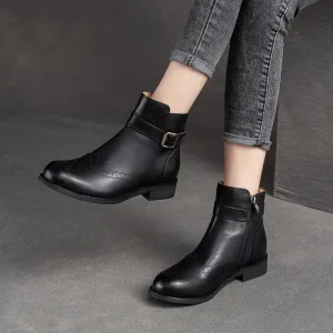 Women Classic Patchwork Leather Flat Boots