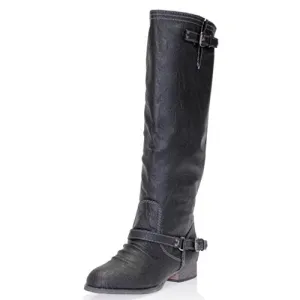 Women's Outlaw-11 Knee High Ankle Strap Tall Riding Boots