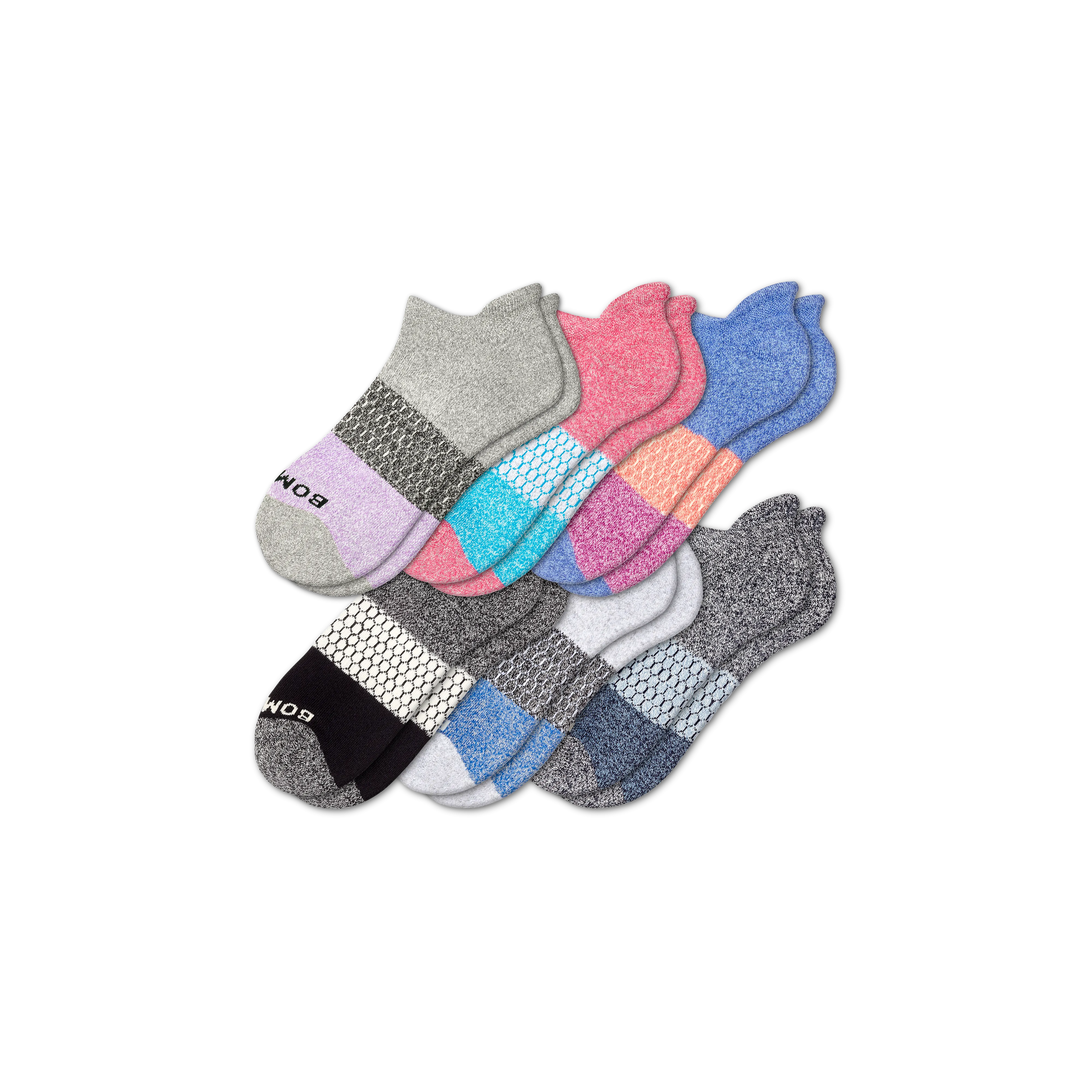 Women's Tri-Block Marl Ankle Sock 6-Pack